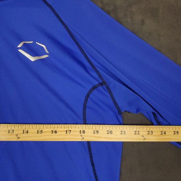 Evoshield Shirt Mens Large Blue Long Sleeve Hoodie Swagtech Lightweight Athletic - Picture 10 of 13